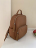 viney牛皮双肩包女大容量旅行背包休闲通勤时尚旅游大学生初中高中书包 棕色 高颜值减重减负简约户外轻便 实拍图