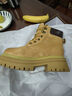 骆驼（CAMEL）大黄靴女时髦擦色户外工装马丁靴 L24W469612R 土黄（加绒款） 36 实拍图