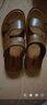 轩途诗凉鞋男真皮夏季休闲男士沙滩鞋潮外穿软底拖鞋男耐磨防滑青年两用 2510卡其色 43 实拍图
