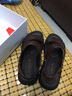 红蜻蜓 男士皮凉鞋男新品沙滩鞋真皮软面软底防水拖鞋两用休闲爸爸男鞋 棕色 39 实拍图