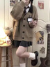 相伊恋人针织外套女25年春秋季新款毛衣外搭中长款宽松开衫慵懒风韩版上衣 米白色 均码 【建议80-140斤】 实拍图