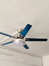 唯色风扇灯吊扇灯餐厅客厅吊灯带电风扇灯扇一体五叶不锈钢大风力电扇 银色50大灯-55寸变频遥控 实拍图