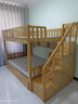子航（ZH） 上下床实木儿童床橡胶木双层床彩漆双抽高低床宿舍上下铺 橡木色-上铺135下铺135 梯柜款 实拍图