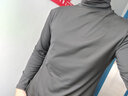 蓝骏启男士高领打底衫春秋薄款内搭纯色长袖T恤青年修身大码半高领秋衣 2件装-款-高领【黑色+灰色】 常规 XL 实拍图