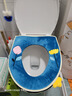 科缦 V型专用马桶垫家用四季防水厕所坐便套可爱欧式马桶坐垫圈拉链款 加大v型-梦幻蓝花朵-拉链款 1 实拍图
