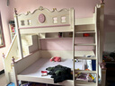 优想上下床双层高低床儿童床女孩床公主床美式两层床实木上下铺子母床 上下床+书架+梯柜 1350mm*1930mm 实拍图