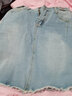欧贝汐春夏春秋冬季新款牛仔半身裙时尚高腰显瘦a字包臀裙短裙女 浅蓝色 L 实拍图