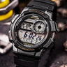 卡西欧（CASIO）手表男运动多功能双显防水太阳能学生电子表石英表AE-1000W-1A 实拍图