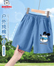 巴布豆儿童牛仔短裤男童夏季新款舒适纯棉裤子男孩夏天休闲五分裤 浅蓝 眼镜巴布X 90 实拍图