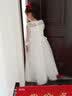 小咔衣浓儿童礼服公主裙蓬蓬纱花童婚纱小女孩长袖主持人钢琴演出服春秋季 098白色长款A6 140 实拍图
