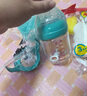 好孩子（gb）玻璃奶瓶大宝宝吸管杯喝水大童吸嘴奶瓶鸭嘴杯宽口径防摔带手柄 180ml 孔雀蓝（奶嘴+吸嘴） 玻璃 实拍图
