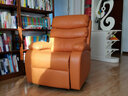 M家沙发 布艺单人沙发椅懒人电动沙发美容美甲多功能小户型客厅 橘色（呼吸皮面料） 普通款【坐/躺】 实拍图