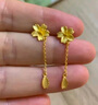 六福珠宝 足金樱花黄金耳钉耳坠女款耳饰 计价 L07TBGE0004 约2.35克 实拍图