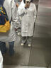 型彬白大褂长袖护士服医生大码加肥男女学生化学实验服加厚纯棉白大衣 中厚四季款（纽扣袖口） M 165M 实拍图