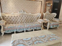 宝跃欧式沙发垫套装坐垫子四季通用防滑美式沙发罩巾全盖开口后靠背巾 芬尼迪/蓝色 坐垫90*75含20下垂 实拍图