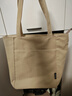 酷达妮帆布包包女新款大容量时尚简约单肩布袋大学生通勤托特包 卡其色 实拍图