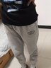 唐狮休闲裤男秋季新款衣多穿学院风运动条纹字母长裤束脚裤子男士 浅麻灰/无绒款 XL 实拍图