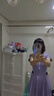 李宁（LI-NING）泳衣女连体裙式游泳衣遮肚显瘦抗氯速干温泉泳装546 紫色 XXL  实拍图