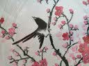 暮春舍（MUCHUNSHE） 纯手绘花鸟客厅玄关装饰画牡丹画国画挂画花开富贵字画壁画斗方 喜上眉梢B 53*53CM红木色实木镜框 实拍图
