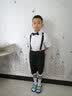 云凝裳儿童礼服男六一儿童节短裤背带套装学生合唱演出服花童礼服男夏韩 白色短袖+黑短裤+背带+黑色领结 140 实拍图