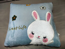 南极人加厚折叠抱枕被子两用珊瑚绒空调毯子午睡办公室汽车载枕头二合一 刺绣小兔-天蓝（双面牛奶绒） 折叠50*50CM展开被子145*190CM 实拍图