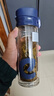 希乐（cille）玻璃水杯女学生便携简约高颜值杯子男士夏季茶水分离耐高温泡茶杯 蓝色【高硼硅玻璃材质】 460ml 实拍图