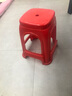 观藤塑料凳子高凳子 简易凳子家用塑料凳子 塑料方凳塑料餐凳客厅凳子 红色一张【4张起发】 升级加厚款 实拍图