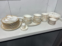 传世瓷碗碟套装家用景德镇欧式骨瓷碗筷陶瓷器吃饭套碗盘子中式 天鹅湖56件 60头豪华套装 实拍图