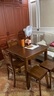 原声原代实木餐桌椅组合小方桌家用饭桌正方形小餐桌茶几桌四方桌子八仙桌 套装 胡桃色一桌二椅+二凳 正方形80*80*高75cm 实拍图