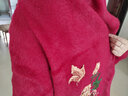 继方 刺绣女士披肩围巾两用冬季加厚洋气斗篷貂绒婚礼旗袍外搭送妈妈 刺绣款-酒红 实拍图