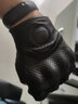 摩多狼摩托车手套真皮防风防摔舒适越野机车骑行骑士装备 半指短款[柔软真羊皮]网眼透气 XL[双指触屏灵敏] 实拍图