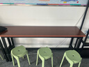 逐巷靠墙吧台桌长条桌家用阳台靠墙窄桌子奶茶店酒吧高脚桌椅组合商用 【矮款】深胡桃色160*40*75cm 实拍图