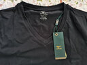 七匹狼短袖T恤男纯棉夏季打底衫基础纯色小白T男生运动汗衫背心 V型黑色 2XL (180) (建议145-160斤) 实拍图