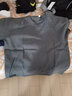 花花公子（PLAYBOY）冰丝短袖t恤男士亚麻夏季薄款半袖潮流牌上衣服大码打底T五分速干 灰色 3XL 【165-185斤】 实拍图