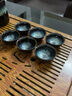 全自动茶具套装家用懒人泡茶器功夫茶道六君子茶叶罐窑变创意陶瓷 沙金(圣意)自动-六杯+茶道/合金 实拍图
