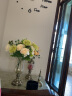 雅尊（Yazun） 欧式客厅富贵竹水晶玻璃花瓶仿真花摆件 创意餐桌干花插花装饰品 青古铜一套+如意玫瑰套装 实拍图