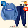 真维斯（Jeanswest）儿童套装秋冬新款中大童加绒保暖长裤男女童圆领卫衣加厚两件套潮 【加绒套装】蓝藏青（蓝方宇航） 160 实拍图