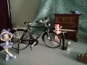 自行车模型合金二八大杠老式凤凰牌复古男孩自行车仿真摆件 迷你单车玩具收藏礼品 二八大杆自行车1：10黑色（合金版） 实拍图