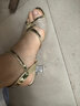 欧雅玲珑粗跟凉鞋女2025夏季新款女鞋鱼嘴水晶高跟鞋女式凉皮鞋百搭配裙子 68167金色 36 实拍图