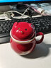 午间 招财猫陶瓷办公杯茶水分离茶杯带盖过滤家用泡茶杯水杯杯子礼品 猫咪办公杯礼盒【带勺子+杯垫】 实拍图