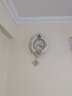 康巴丝 欧式创意挂钟摇摆钟表客厅卧室净音石英钟壁挂装饰时钟表 白描金（6753）（18-3-1） 实拍图