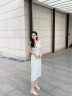 歌力思（ELLASSAY）2024春夏新款薄荷曼波绿修身显瘦优雅气质连衣裙女EWD351Y02000 冰粉绿 M（预售6.5） 晒单实拍图
