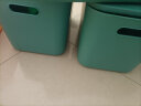 星优（XINGYOU） 桌面杂物收纳盒带盖塑料零食整理筐抽屉玩具篮化妆品储物防尘盒 【带盖子】北欧绿 扁形大号【36.3*25.6*8.3cm】 实拍图