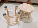 普美森原木实木小圆凳子木质木头凳子家用橡木板凳换鞋凳家用门口矮凳40 25高两把装 实拍图
