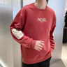 啄木鸟卫衣男2026春秋季新款圆领宽松男生休闲长袖T恤打底衫男士上衣服 85159红色常规款 XL 实拍图