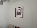 紫腾随轩齐白石装饰画新中式客厅背景墙面挂画卧室饭厅餐厅水墨虾壁画 荔枝A款 70*70cm红木色实木框 实拍图