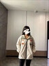 秦末风衣外套女春秋款韩版宽松慵懒风中长款连帽开衫夹克秋冬季女装潮 杏色（春秋款） M 建议 80-120斤 实拍图
