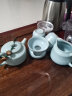 苏氏陶瓷（SUSHI CERAMICS）汝窑茶具套装可开片可养汝瓷功夫茶具10头礼盒装（钟德壶款） 实拍图
