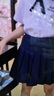 衣诺坊女童百褶短裙酒红带安全裤六一演出合唱服藏青色表演裙子女生裙子 实拍图