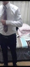 OMAX衬衫男长袖修身韩版青年西服衬衣正装商务休闲秋季西装男士弹力白衬衣 白色 （115斤左右）M/38 实拍图